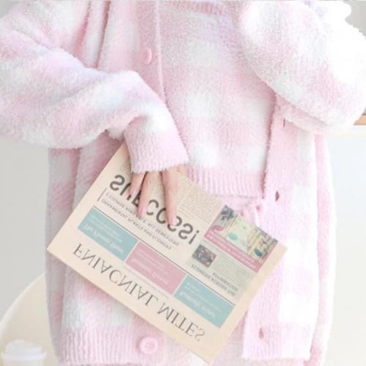 ふんわり愛らしいパステルチェック柄カーディガン＆キャミソールルームウェア | GRAXIA | 詳細画像6 