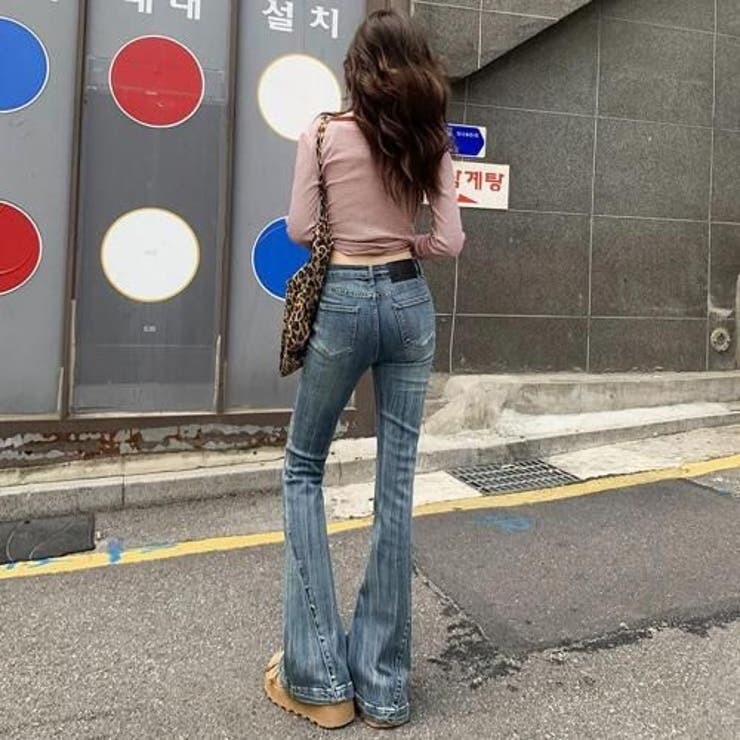 美脚ハイウエストスーパーストレッチフレアデニム(PANTS) | GRAXIA | 詳細画像4 