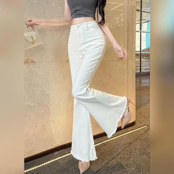 美脚×トレンド満載3Dリボン付きハイウエストマーメイドフレアデニム(PANTS) | GRAXIA | 詳細画像20 