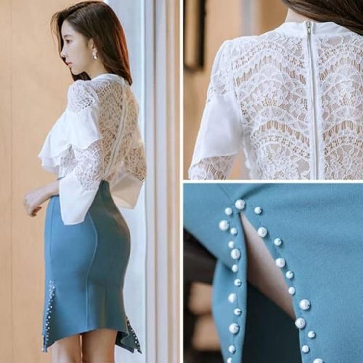 美麗レースベルスリーブトップス＆パールタイトスカートセットアップ(キャバドレス … | GRAXIA | 詳細画像12 