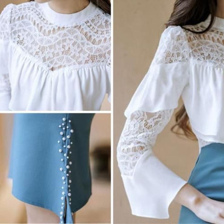 美麗レースベルスリーブトップス＆パールタイトスカートセットアップ(キャバドレス … | GRAXIA | 詳細画像14 