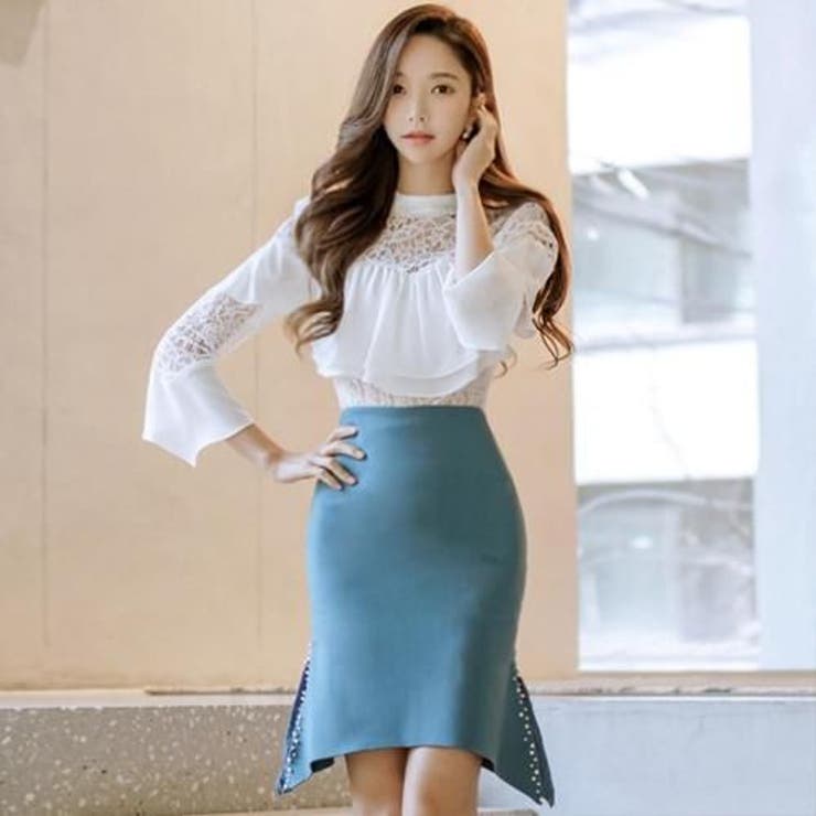 美麗レースベルスリーブトップス＆パールタイトスカートセットアップ(キャバドレス … | GRAXIA | 詳細画像10 