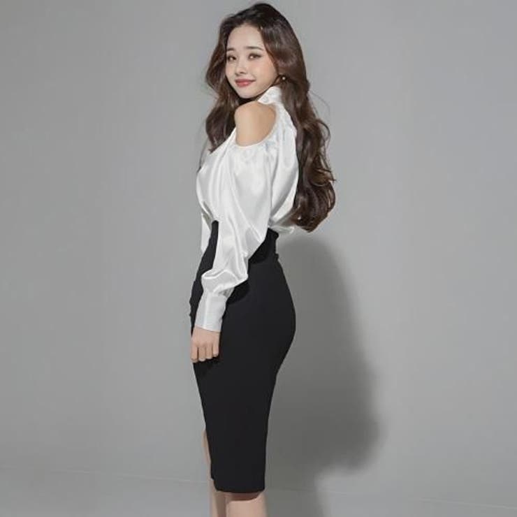 艶やかサテン×美シルエット大人のためのオフショルダーセットアップ(キャバドレス … | GRAXIA | 詳細画像6 