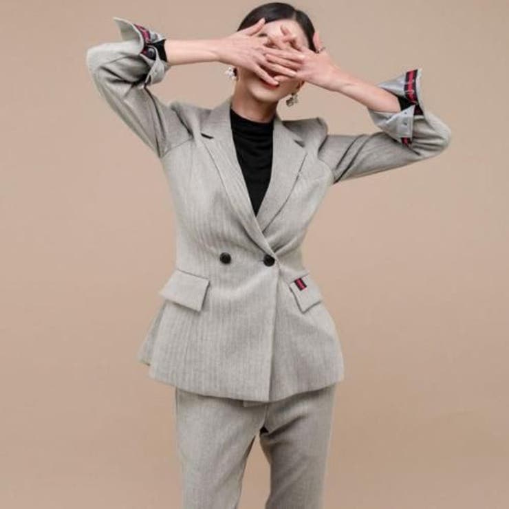 ヘリンボーン調の知的なグレーで魅せる美シルエットセットアップ(キャバスーツ CA… | GRAXIA | 詳細画像12 