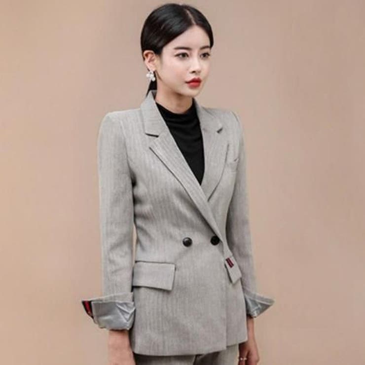 ヘリンボーン調の知的なグレーで魅せる美シルエットセットアップ(キャバスーツ CA… | GRAXIA | 詳細画像4 