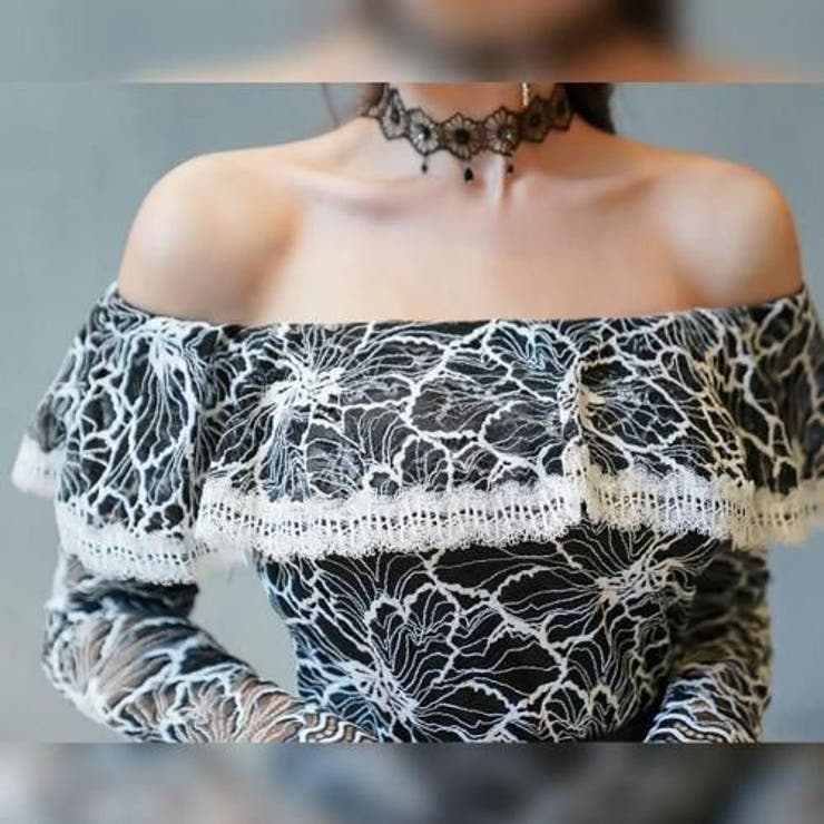 総レースオフショルブラウス×ハイウエストマーメイドスカートセットアップ(キャバド… | GRAXIA | 詳細画像8 