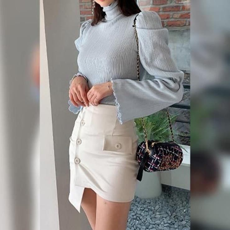 シャイニーランダムリブ×アシメボタンスカートセットアップ(キャバドレス CABA… | GRAXIA | 詳細画像4 