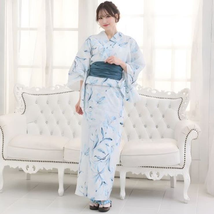 涼風まとう薄水色に凛と咲く古風な百合の浴衣2点セット(YUKATA) | GRAXIA | 詳細画像2 