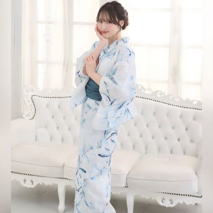 涼風まとう薄水色に凛と咲く古風な百合の浴衣2点セット(YUKATA) | GRAXIA | 詳細画像7 