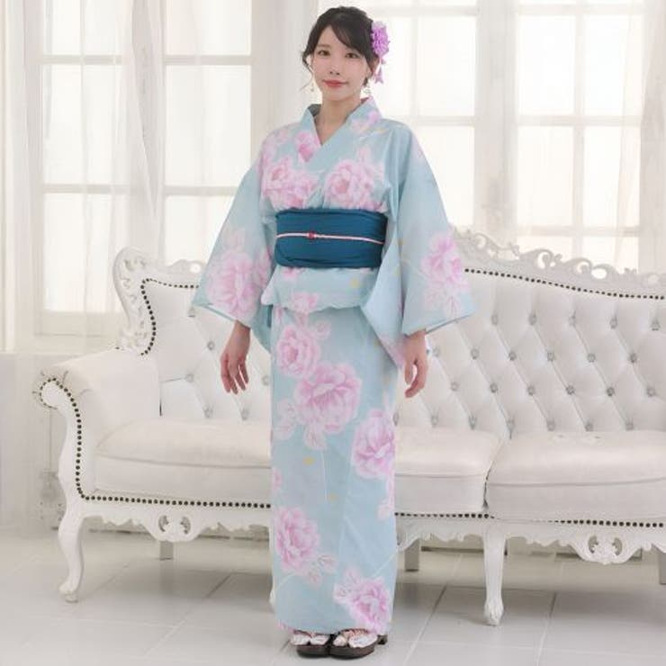 涼しげな翡翠色に総絞り風鹿の子と牡丹が咲き誇るレトロモダンの浴衣2点セット(YU… | GRAXIA | 詳細画像2 