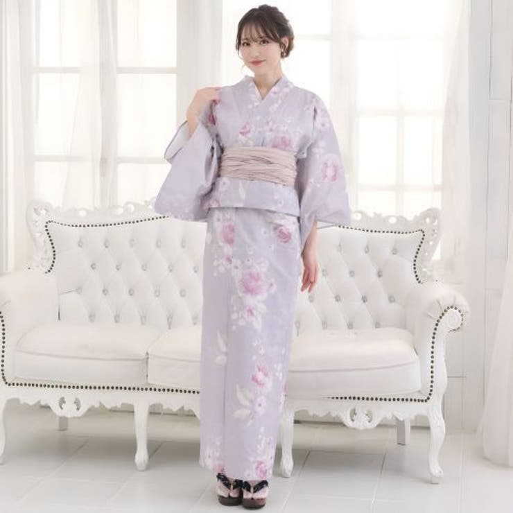 麗しい藤鼠色に揺れるモーブ薔薇のアンティーク調浴衣2点セット(YUKATA) | GRAXIA | 詳細画像2 