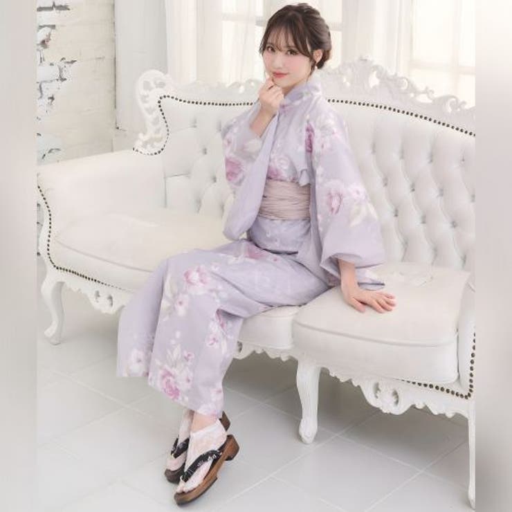 麗しい藤鼠色に揺れるモーブ薔薇のアンティーク調浴衣2点セット(YUKATA) | GRAXIA | 詳細画像9 