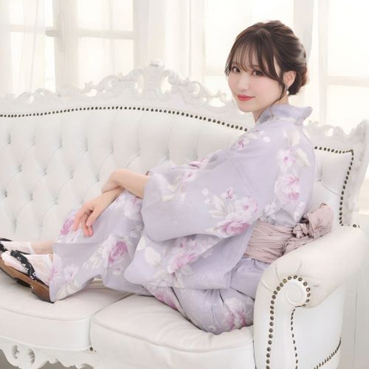 麗しい藤鼠色に揺れるモーブ薔薇のアンティーク調浴衣2点セット(YUKATA) | GRAXIA | 詳細画像10 