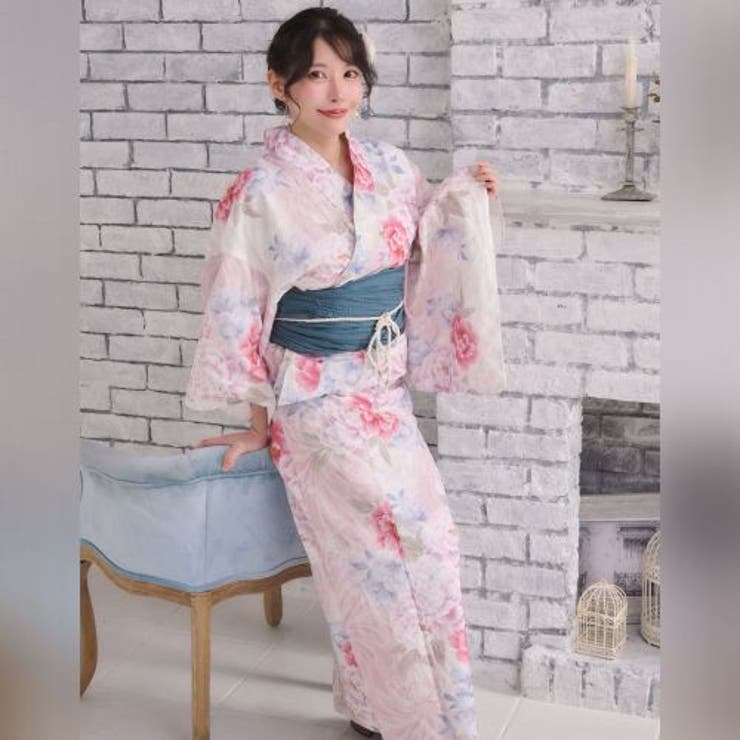優美な灰桜色に大輪牡丹が咲き誇るアンティーク調の浴衣2点セット(YUKATA) | GRAXIA | 詳細画像7 