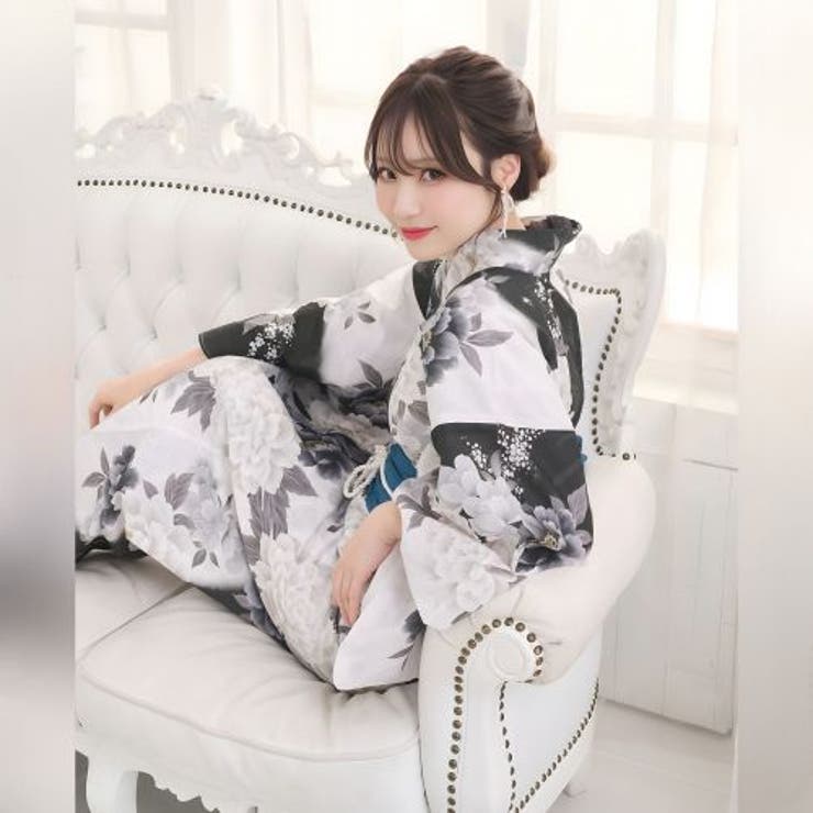 墨美のぼかしに気高く映える純白牡丹のシックな浴衣2点セット(YUKATA) | GRAXIA | 詳細画像11 