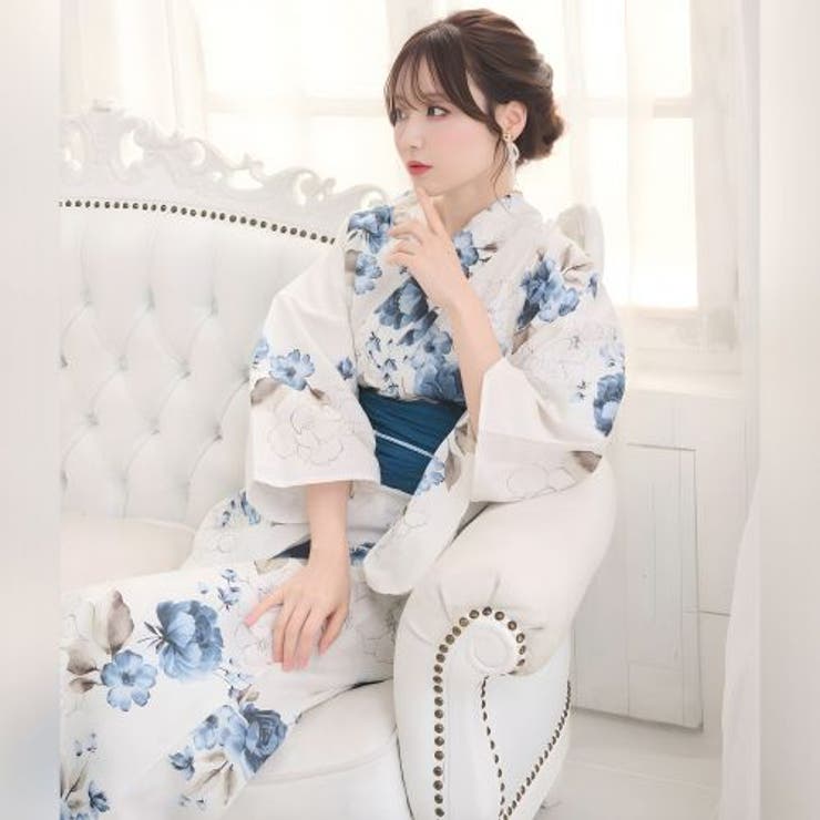 優美な生成りに凛と咲く藍薔薇のアンティーク調浴衣2点セット(YUKATA) | GRAXIA | 詳細画像11 