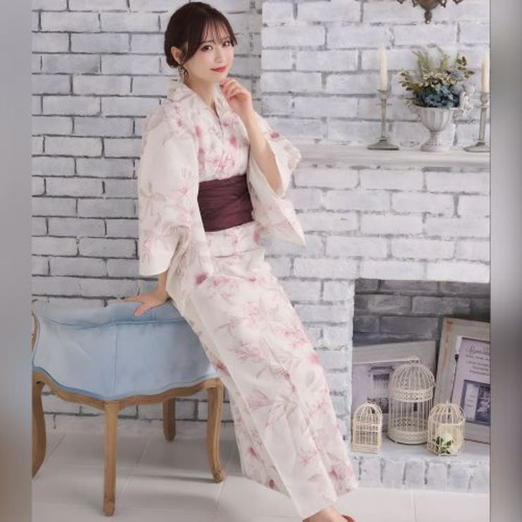 優美な鳥の子色に儚げな灰桜の小花が舞うアンティーク調浴衣2点セット(YUKATA… | GRAXIA | 詳細画像10 