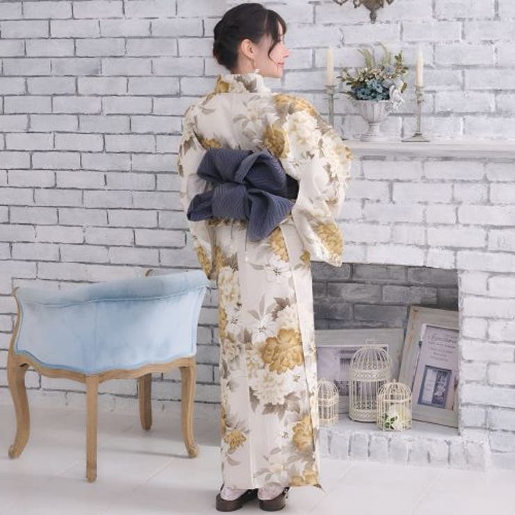 優美な鳥の子色に朽葉の牡丹が美しく映えるアンティーク調浴衣2点セット(YUKAT… | GRAXIA | 詳細画像4 