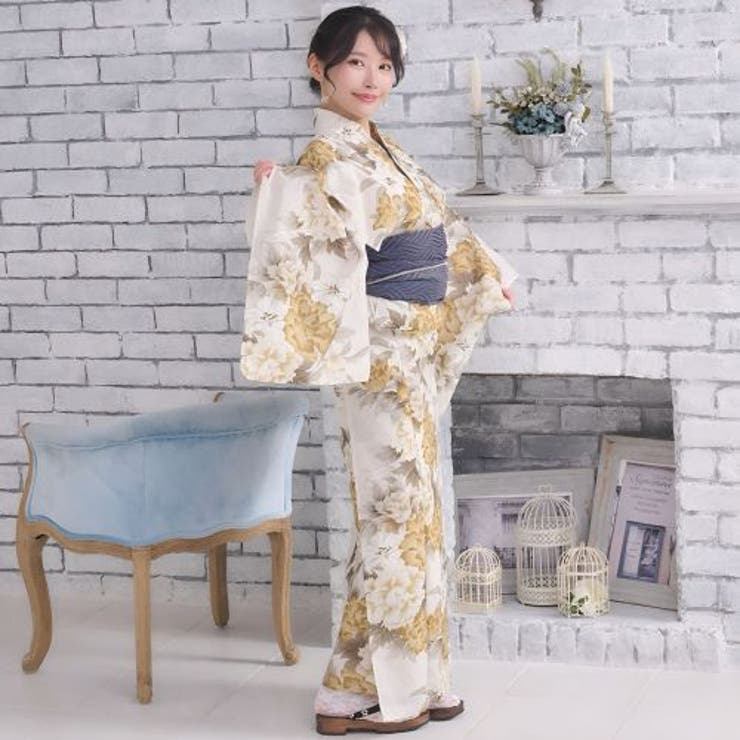 優美な鳥の子色に朽葉の牡丹が美しく映えるアンティーク調浴衣2点セット(YUKAT… | GRAXIA | 詳細画像5 