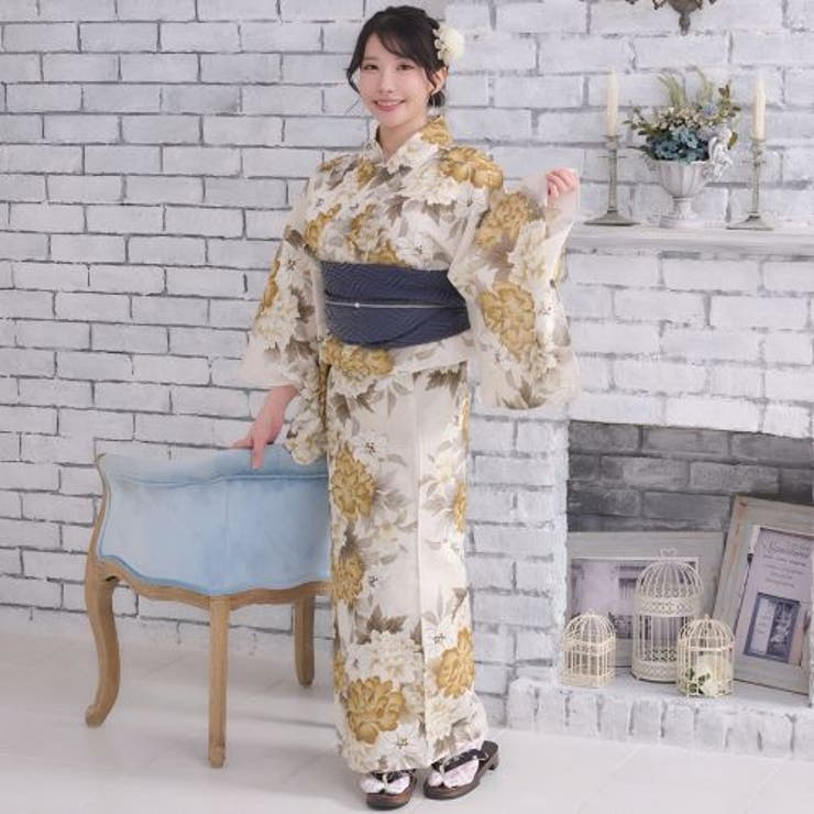 優美な鳥の子色に朽葉の牡丹が美しく映えるアンティーク調浴衣2点セット(YUKAT… | GRAXIA | 詳細画像6 