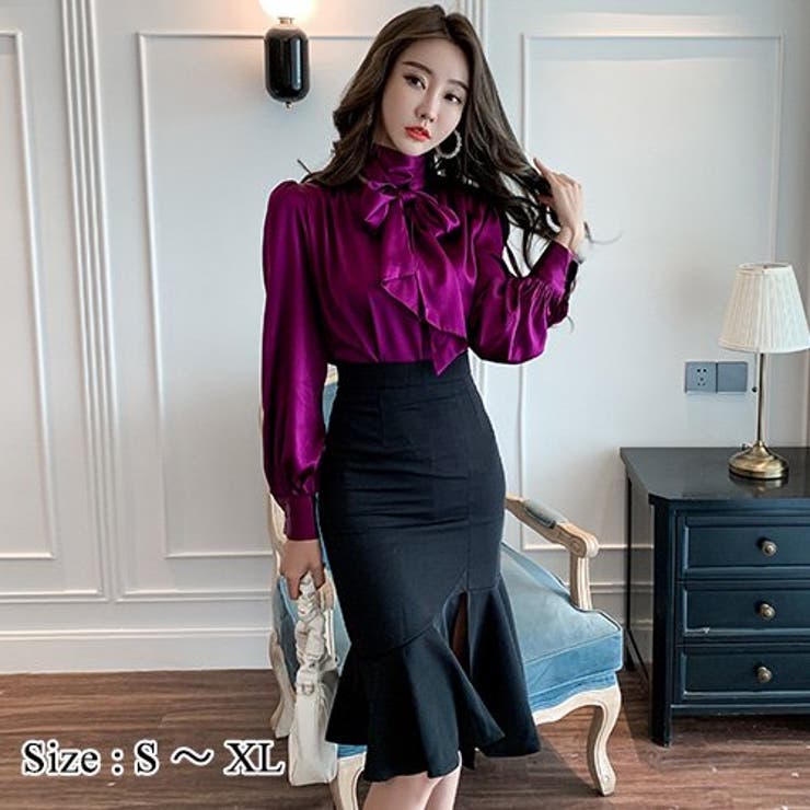 トレンドのボウタイブラウスでクールな大人の女性を演出するセットアップ(キャバドレ… | GRAXIA | 詳細画像1 