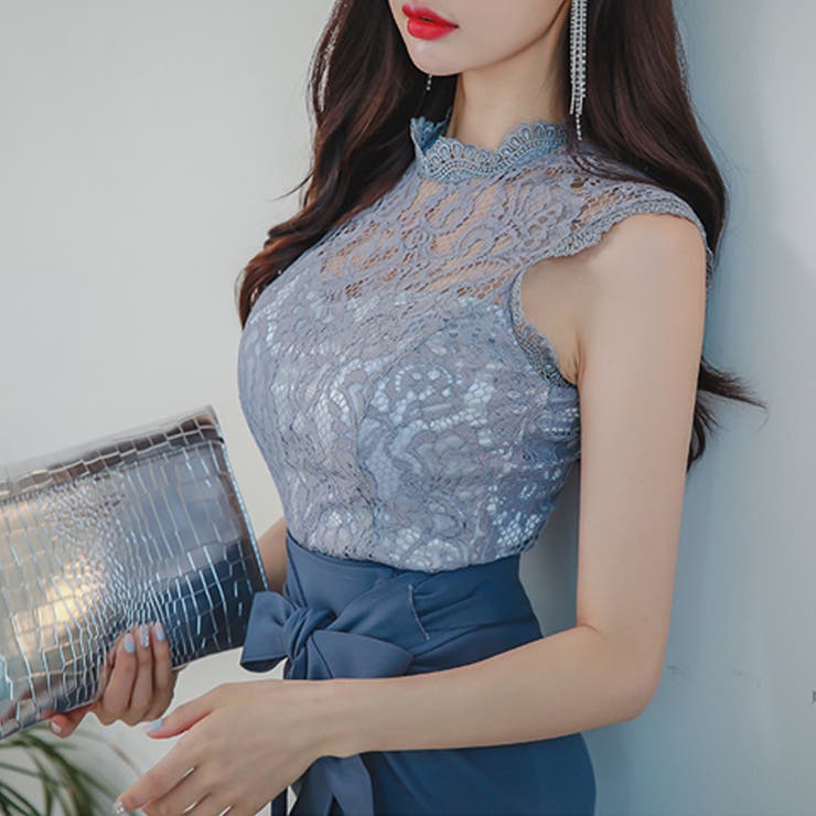 レーストップスとラップスカートのツーピースドレス(SEXYDRESS レーストップスとラップスカートのツーピースドレス(SEXYDRESS