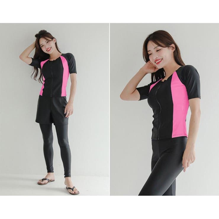 サイドラインがすっきり細見えフィットネススイムウェア4点セット(水着 体型カバー… | GRAXIA | 詳細画像13 