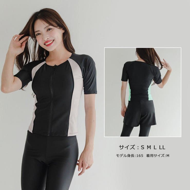 サイドラインがすっきり細見えフィットネススイムウェア4点セット(水着 体型カバー… | GRAXIA | 詳細画像6 