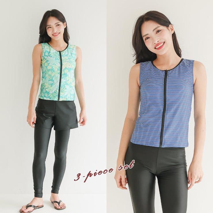 豊富なカラーでコーデしやすいフィットネススイムウェア4点セット(水着 体型カバー… | GRAXIA | 詳細画像8 