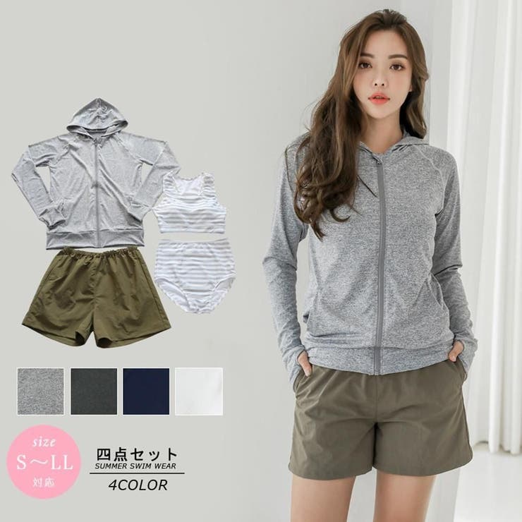 洋服感覚でアクティブに着られるタンキニ4点セット(水着・ラッシュガード) | GRAXIA | 詳細画像3 