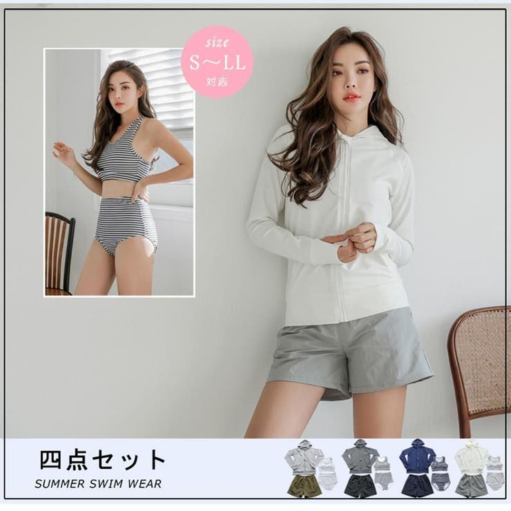 洋服感覚でアクティブに着られるタンキニ4点セット(水着・ラッシュガード) | GRAXIA | 詳細画像7 