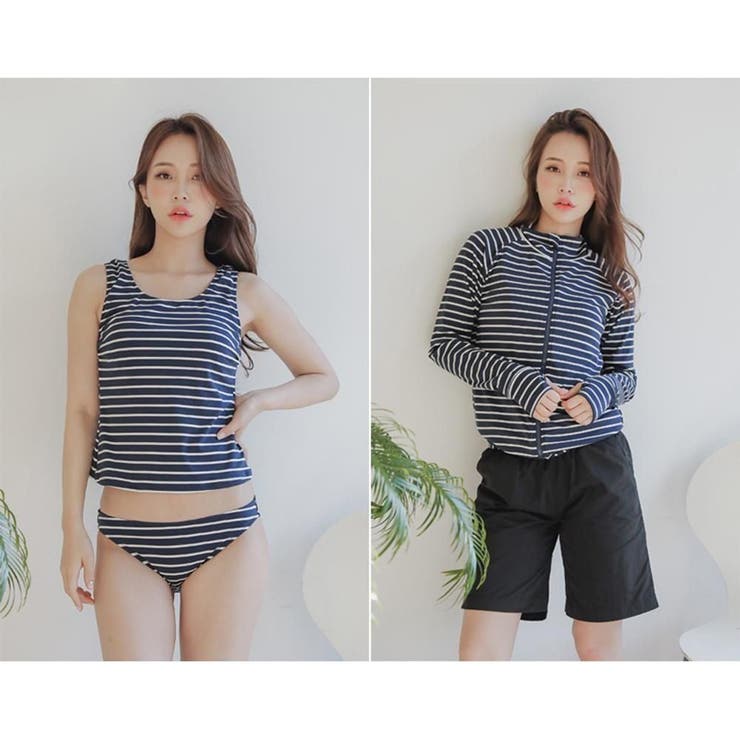 首元から手の甲までしっかりカバーできるラッシュガード4点セット(水着 体型カバー… | GRAXIA | 詳細画像7 