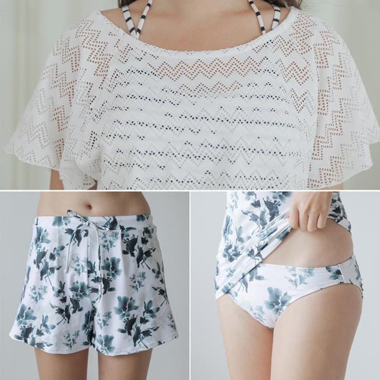 タンキニとレースTシャツの体形カバー水着4点セット(水着・体型カバー水着) | GRAXIA | 詳細画像6 
