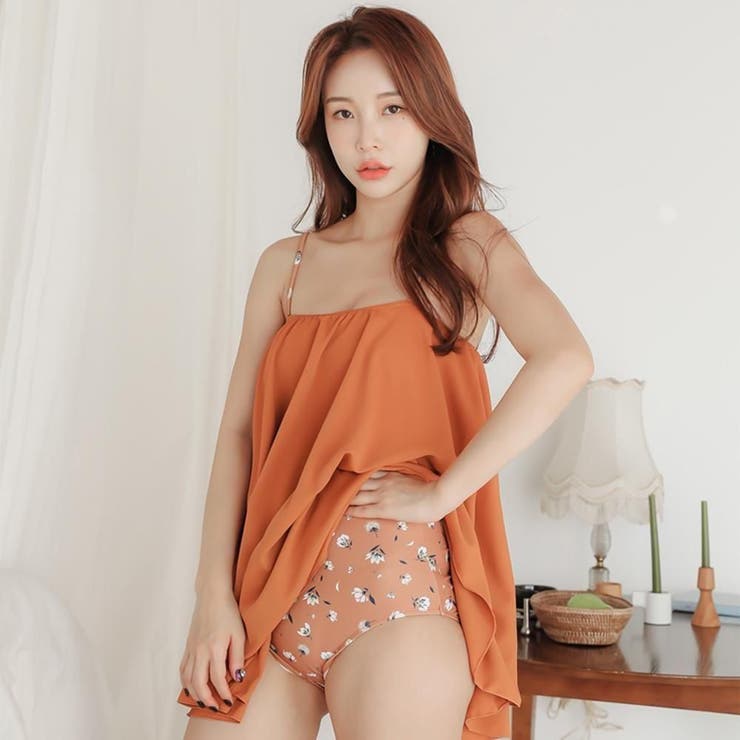 アースカラーの洗練されたチュニックキャミが肌になじむ体形カバー水着2点セット(水… | GRAXIA | 詳細画像25 