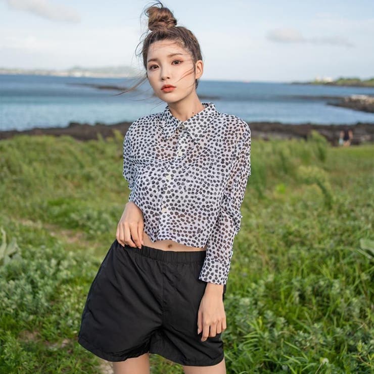 シフォンシャツがメンズライクな体形カバービキニ4点セット(水着 体型カバー水着) | GRAXIA | 詳細画像9 