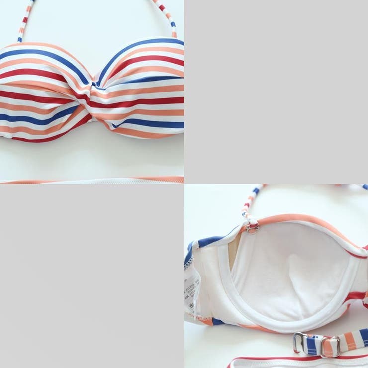 クロスデザインがポイントのボーダー体形カバー水着4点セット(水着 体型カバー水着… | GRAXIA | 詳細画像7 