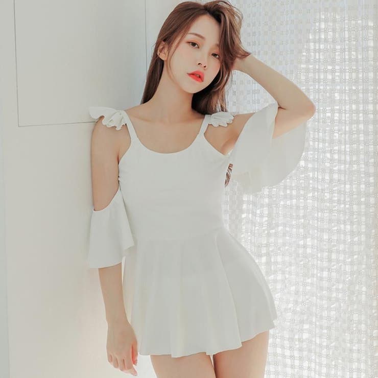 アースカラーのショルダーカットペプラムがクールに華奢魅せ体形カバー水着2点セット… | GRAXIA | 詳細画像18 