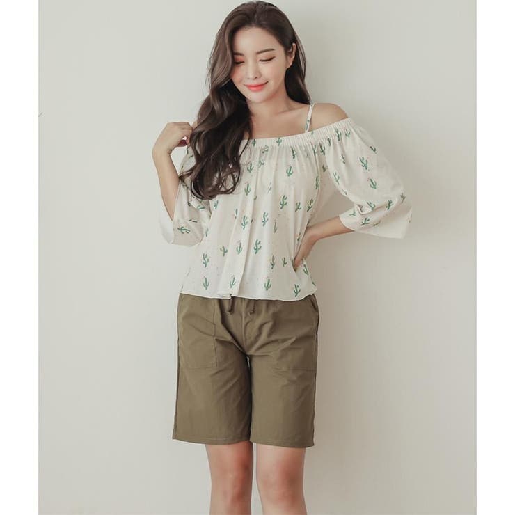 オフショルトップスがヘルシーな小ぶりサボテン柄体形カバービキニ4点セット(水着 … | GRAXIA | 詳細画像14 