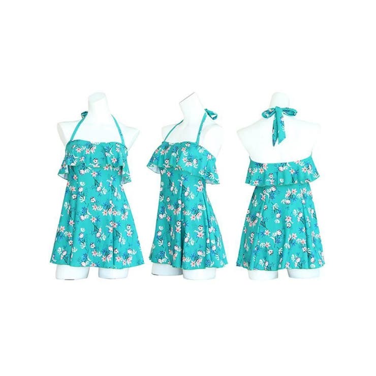 ビビッドなカラーが目を惹く花柄フリルワンピース体形カバー水着3点セット(水着 体… | GRAXIA | 詳細画像28 