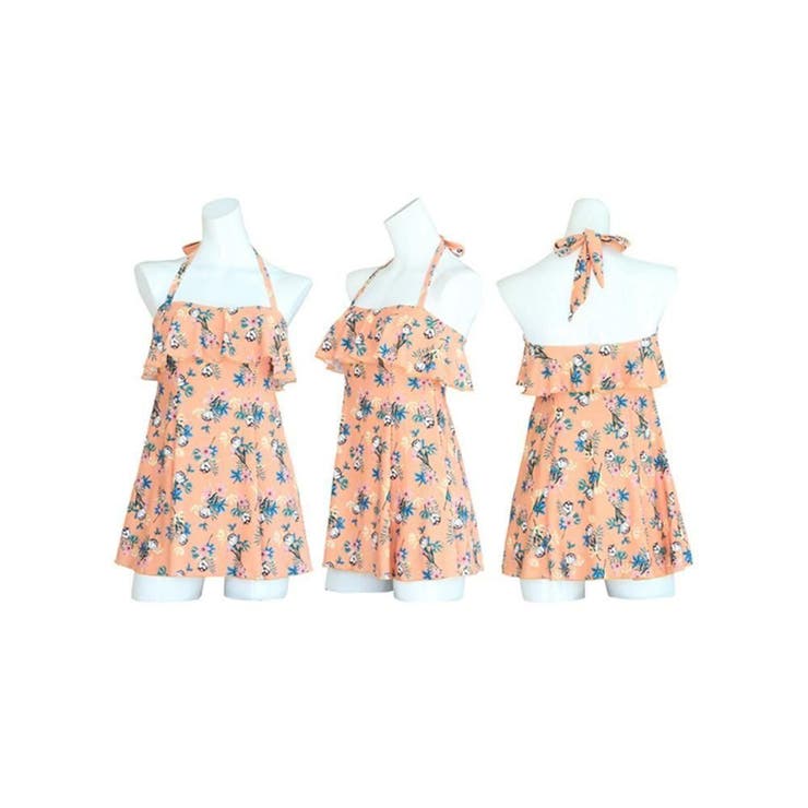 ビビッドなカラーが目を惹く花柄フリルワンピース体形カバー水着3点セット(水着 体… | GRAXIA | 詳細画像30 