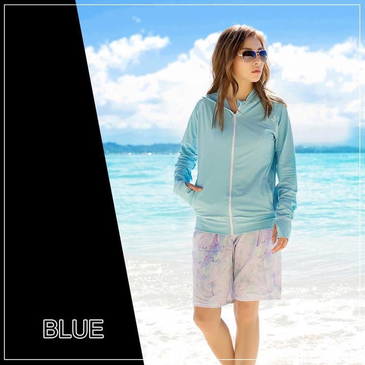 鮮やかカラーストライプが周りと差をつけるラッシュガード付き体形カバー水着4点セッ… | GRAXIA | 詳細画像7 