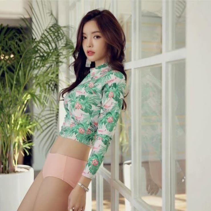 フラミンゴボタニカルクロップド丈ラッシュガードセットアップ(水着 ラッシュガード… | GRAXIA | 詳細画像21 