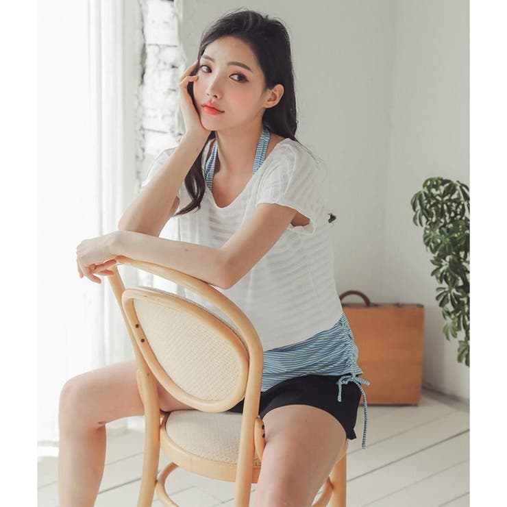 サイドシャーリングボーダータンキニ水着4点セット(水着・体型カバー水着) | GRAXIA | 詳細画像19 