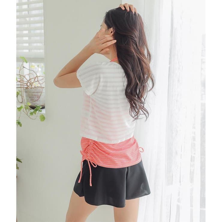 サイドシャーリングボーダータンキニ水着4点セット(水着・体型カバー水着) | GRAXIA | 詳細画像27 