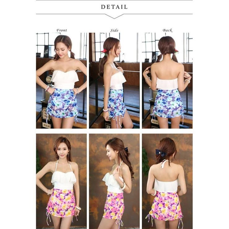 インパン付き花柄サイドシャーリングフリル水着(水着・ワンピース) | GRAXIA | 詳細画像4 