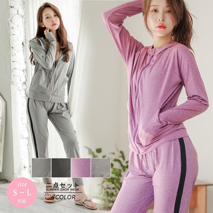 サイドラインロングパンツラッシュガードセットアップ2点セット(水着 ラッシュガー… | GRAXIA | 詳細画像3 