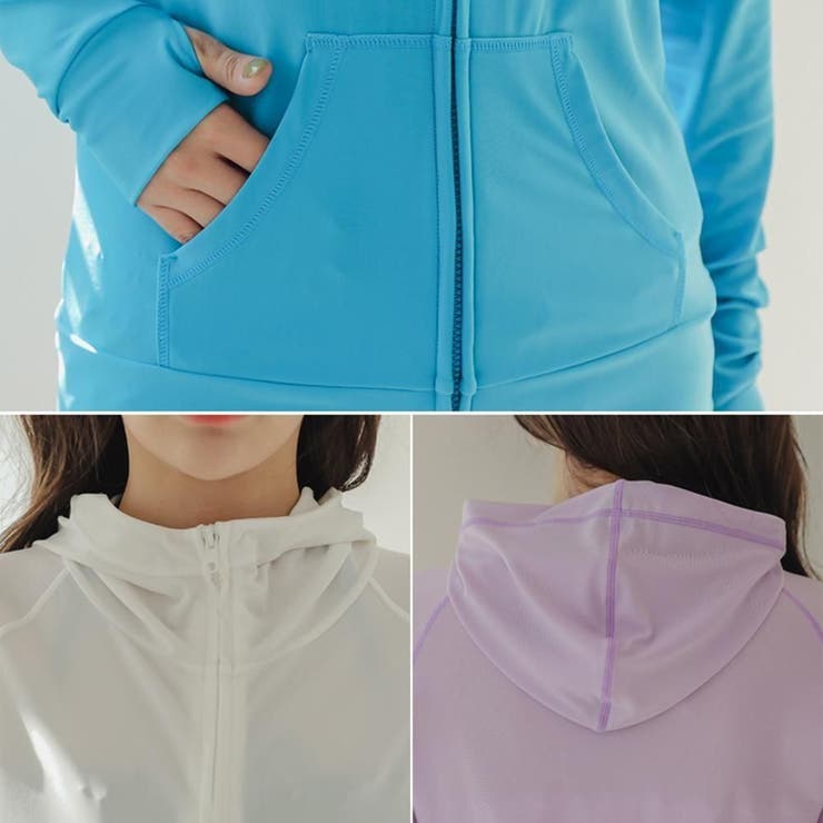 着るだけでUVケアできるパーカータイプのラッシュガード(水着・ラッシュガード) | GRAXIA | 詳細画像9 