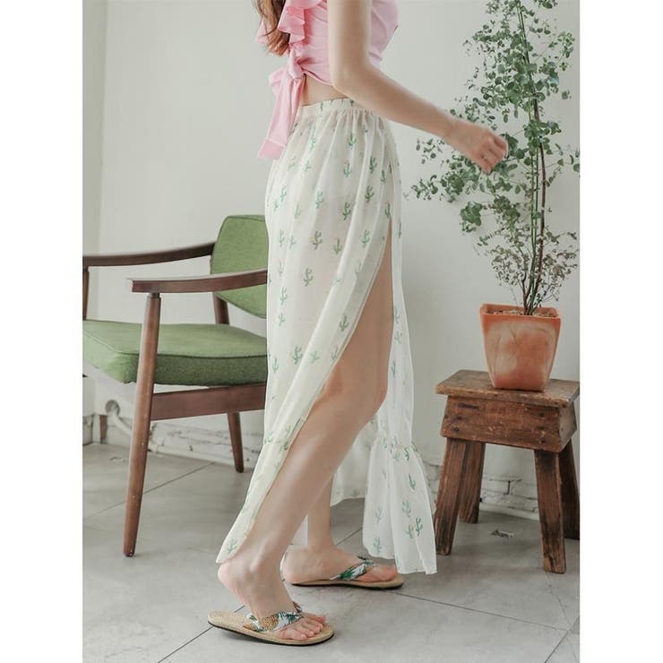 フリルトップスとロングスカートのビキニ3点セット(水着・体型カバー水着) | GRAXIA | 詳細画像8 