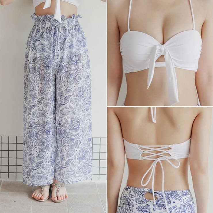 爽やかペイズリーのワイドパンツ付きビキニ3点セット(水着・体型カバー水着) | GRAXIA | 詳細画像23 