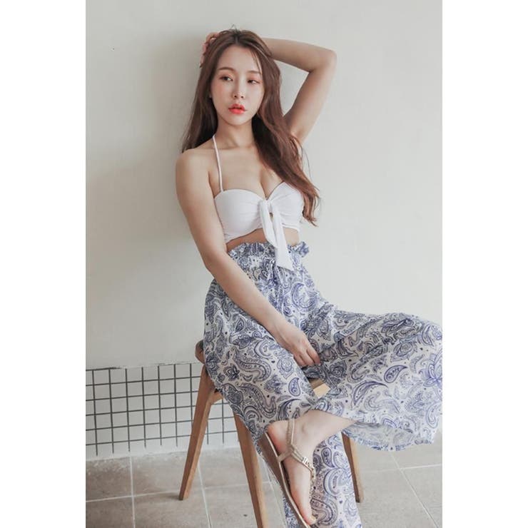 爽やかペイズリーのワイドパンツ付きビキニ3点セット(水着・体型カバー水着) | GRAXIA | 詳細画像6 